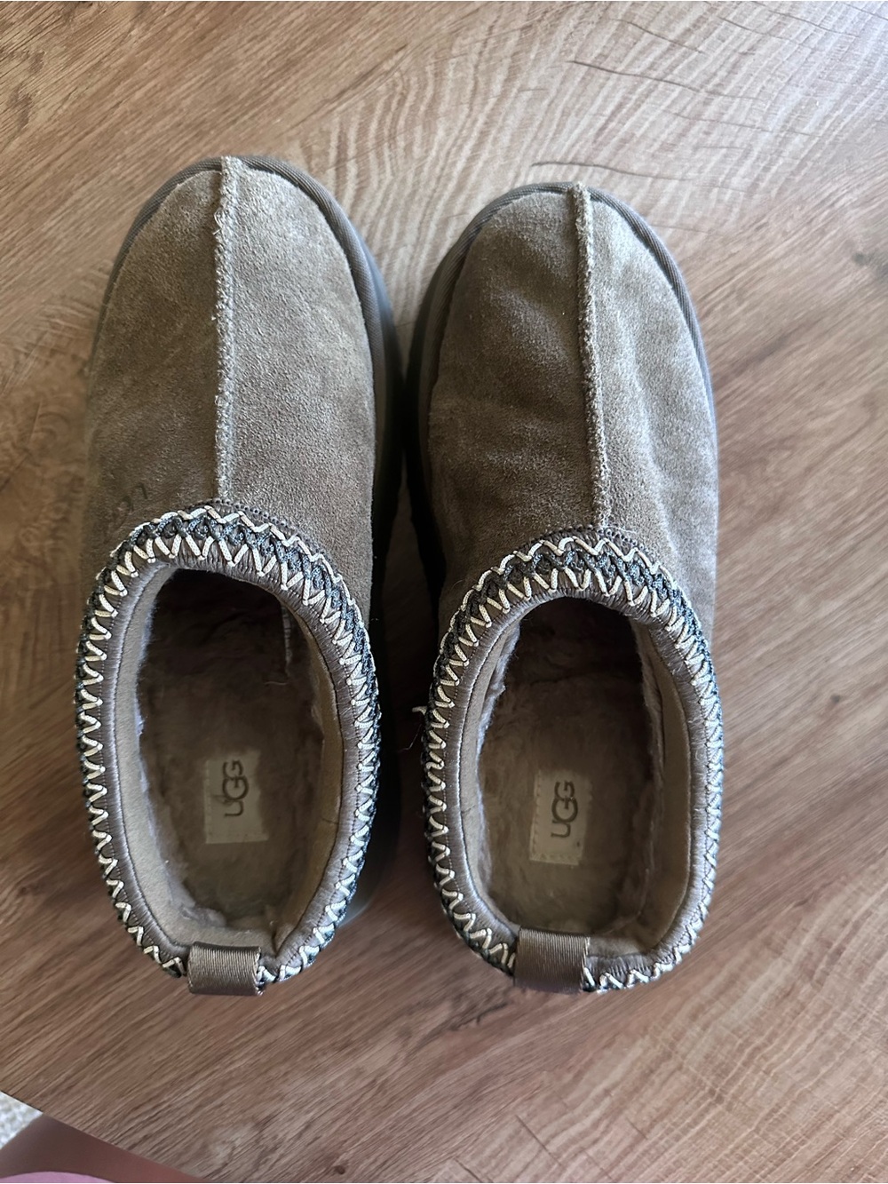 UGG Gray Suede Cozy Slip-On Slippers